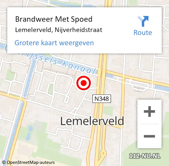 Locatie op kaart van de 112 melding: Brandweer Met Spoed Naar Lemelerveld, Nijverheidstraat op 30 mei 2014 19:11