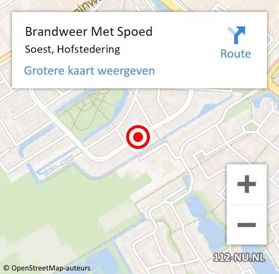 Locatie op kaart van de 112 melding: Brandweer Met Spoed Naar Soest, Hofstedering op 15 januari 2021 22:54