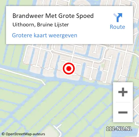 Locatie op kaart van de 112 melding: Brandweer Met Grote Spoed Naar Uithoorn, Bruine Lijster op 16 januari 2021 02:30