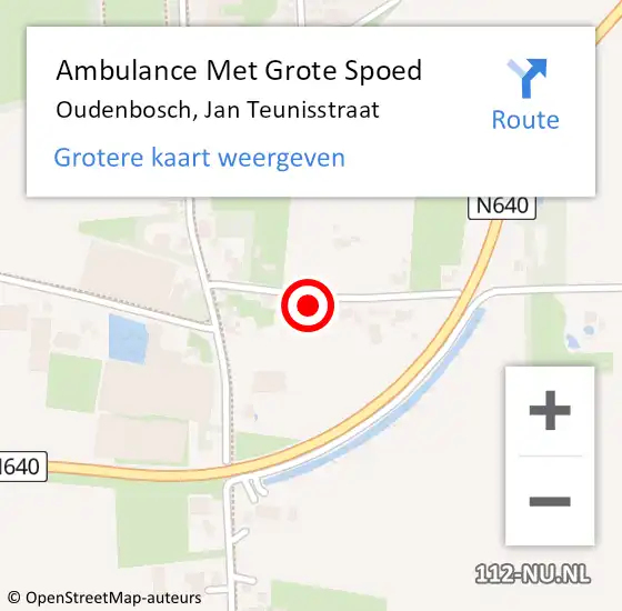 Locatie op kaart van de 112 melding: Ambulance Met Grote Spoed Naar Oudenbosch, Jan Teunisstraat op 30 mei 2014 19:32