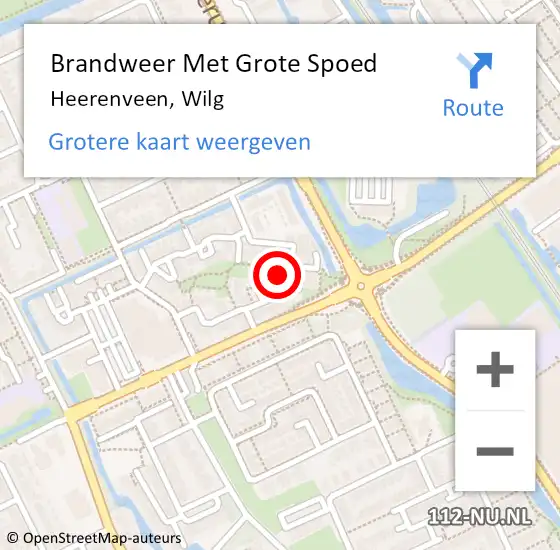 Locatie op kaart van de 112 melding: Brandweer Met Grote Spoed Naar Heerenveen, Wilg op 16 januari 2021 07:08