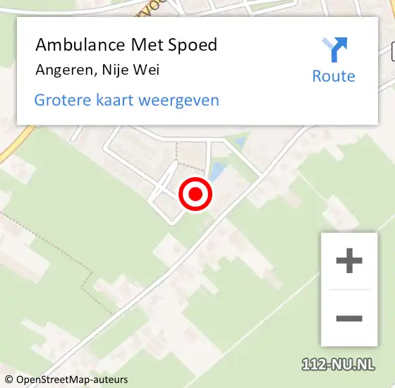 Locatie op kaart van de 112 melding: Ambulance Met Spoed Naar Angeren, Nije Wei op 16 januari 2021 09:27