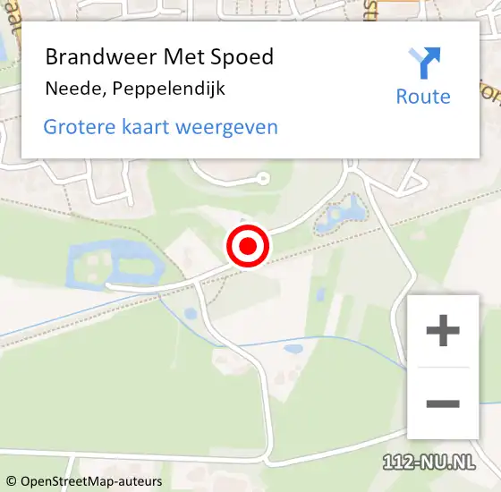 Locatie op kaart van de 112 melding: Brandweer Met Spoed Naar Neede, Peppelendijk op 16 januari 2021 12:58