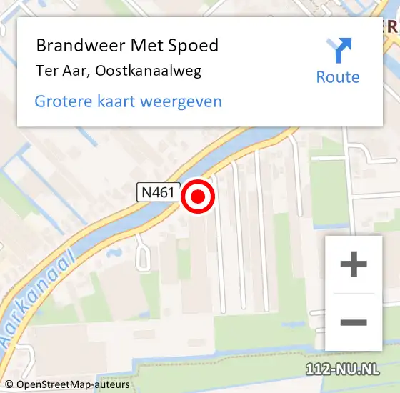 Locatie op kaart van de 112 melding: Brandweer Met Spoed Naar Ter Aar, Oostkanaalweg op 3 oktober 2013 15:10