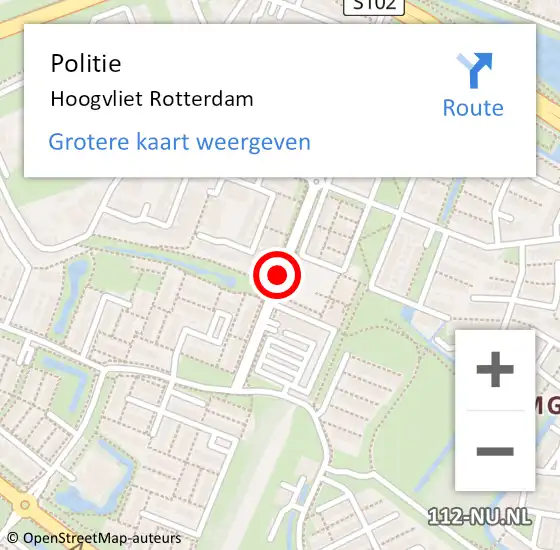 Locatie op kaart van de 112 melding: Politie Hoogvliet Rotterdam op 16 januari 2021 14:06