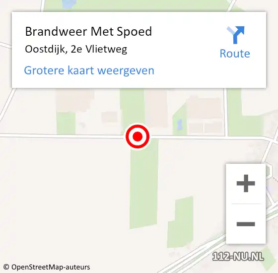 Locatie op kaart van de 112 melding: Brandweer Met Spoed Naar Oostdijk, 2e Vlietweg op 16 januari 2021 15:02
