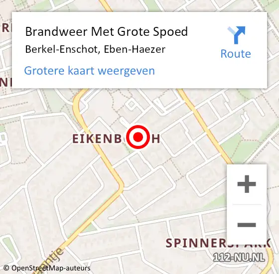 Locatie op kaart van de 112 melding: Brandweer Met Grote Spoed Naar Berkel-Enschot, Eben-Haezer op 16 januari 2021 16:14