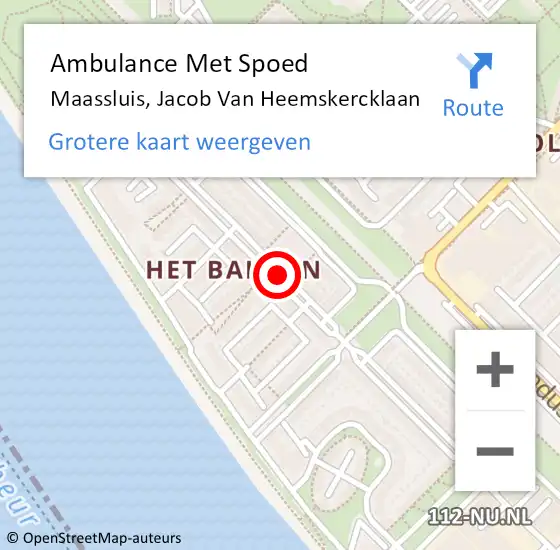 Locatie op kaart van de 112 melding: Ambulance Met Spoed Naar Maassluis, Jacob Van Heemskercklaan op 16 januari 2021 17:00