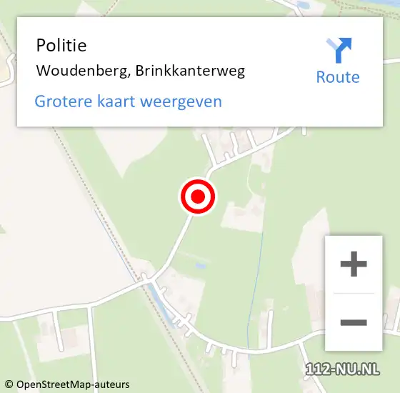 Locatie op kaart van de 112 melding: Politie Woudenberg, Brinkkanterweg op 16 januari 2021 17:31