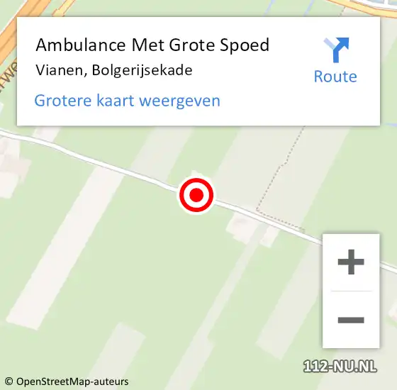 Locatie op kaart van de 112 melding: Ambulance Met Grote Spoed Naar Vianen, Bolgerijsekade op 16 januari 2021 17:48