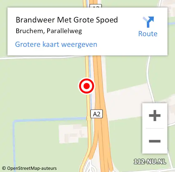 Locatie op kaart van de 112 melding: Brandweer Met Grote Spoed Naar Bruchem, Parallelweg op 16 januari 2021 19:39