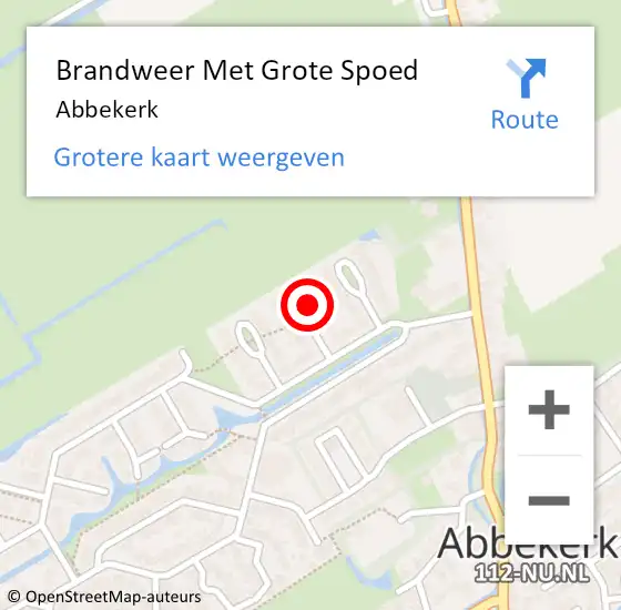 Locatie op kaart van de 112 melding: Brandweer Met Grote Spoed Naar Abbekerk op 16 januari 2021 19:58