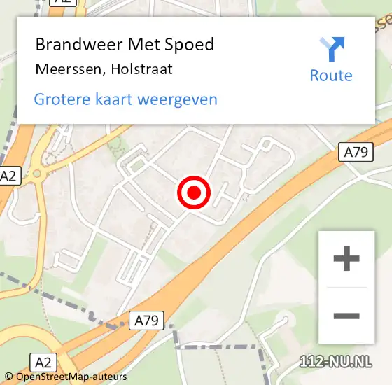 Locatie op kaart van de 112 melding: Brandweer Met Spoed Naar Meerssen, Holstraat op 16 januari 2021 20:59