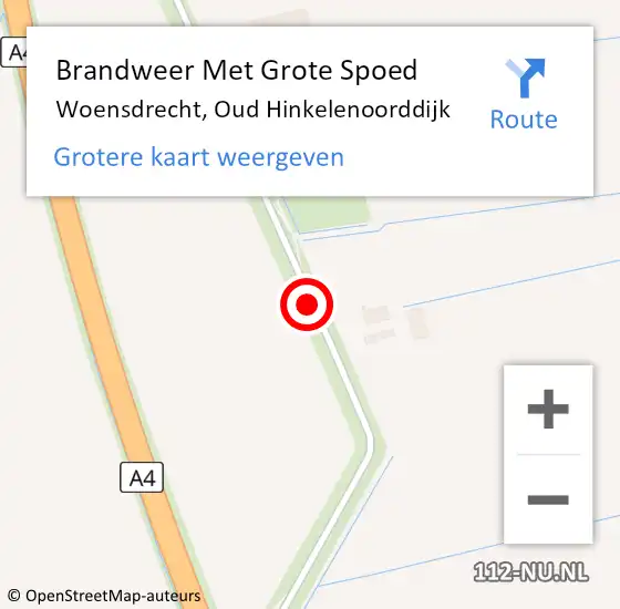 Locatie op kaart van de 112 melding: Brandweer Met Grote Spoed Naar Woensdrecht, Oud Hinkelenoorddijk op 16 januari 2021 21:23