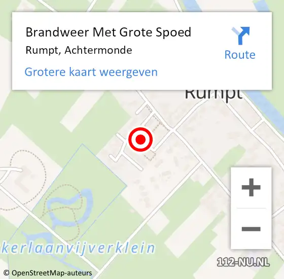 Locatie op kaart van de 112 melding: Brandweer Met Grote Spoed Naar Rumpt, Achtermonde op 16 januari 2021 23:11