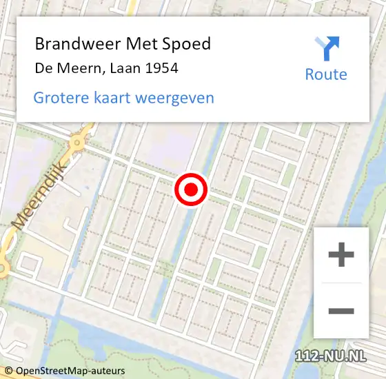 Locatie op kaart van de 112 melding: Brandweer Met Spoed Naar De Meern, Laan 1954 op 17 januari 2021 00:39