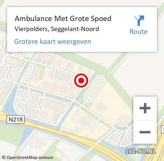 Locatie op kaart van de 112 melding: Ambulance Met Grote Spoed Naar Vierpolders, Seggelant-Noord op 17 januari 2021 00:56