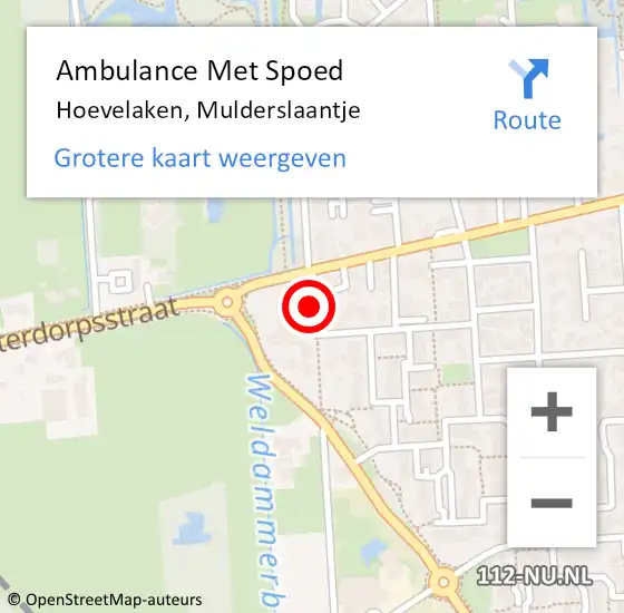 Locatie op kaart van de 112 melding: Ambulance Met Spoed Naar Hoevelaken, Mulderslaantje op 17 januari 2021 02:18