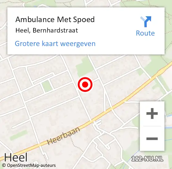 Locatie op kaart van de 112 melding: Ambulance Met Spoed Naar Heel, Bernhardstraat op 17 januari 2021 11:34