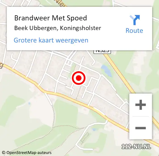 Locatie op kaart van de 112 melding: Brandweer Met Spoed Naar Beek Ubbergen, Koningsholster op 17 januari 2021 15:24