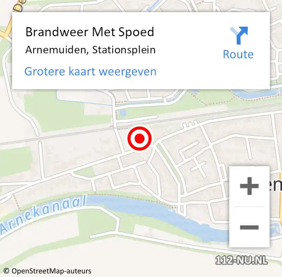 Locatie op kaart van de 112 melding: Brandweer Met Spoed Naar Arnemuiden, Stationsplein op 17 januari 2021 16:57