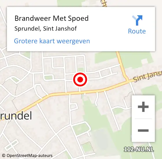 Locatie op kaart van de 112 melding: Brandweer Met Spoed Naar Sprundel, Sint Janshof op 17 januari 2021 17:36