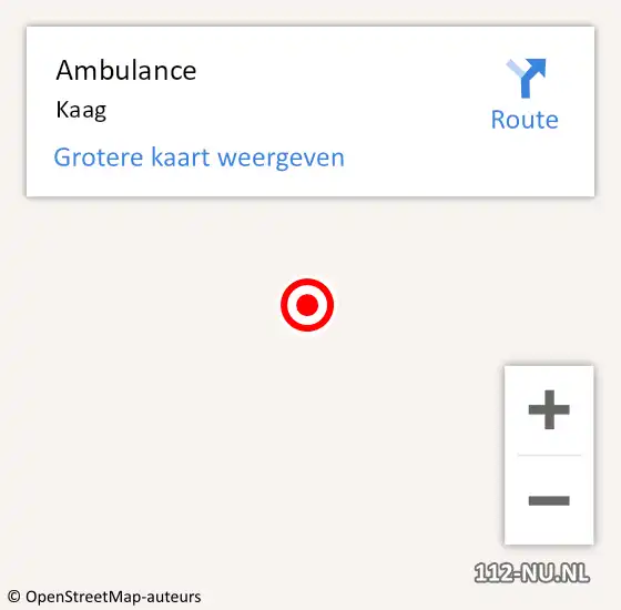 Locatie op kaart van de 112 melding: Ambulance Kaag op 17 januari 2021 21:44