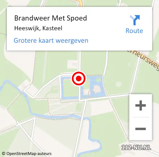 Locatie op kaart van de 112 melding: Brandweer Met Spoed Naar Heeswijk, Kasteel op 17 januari 2021 22:53