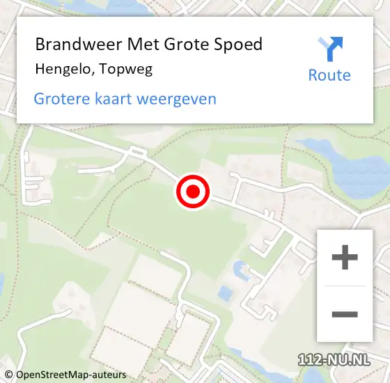 Locatie op kaart van de 112 melding: Brandweer Met Grote Spoed Naar Hengelo, Topweg op 18 januari 2021 09:25