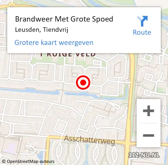 Locatie op kaart van de 112 melding: Brandweer Met Grote Spoed Naar Leusden, Tiendvrij op 18 januari 2021 09:35