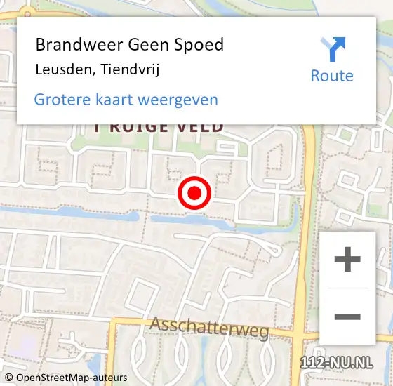 Locatie op kaart van de 112 melding: Brandweer Geen Spoed Naar Leusden, Tiendvrij op 18 januari 2021 09:36