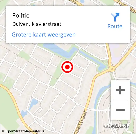 Locatie op kaart van de 112 melding: Politie Duiven, Klavierstraat op 18 januari 2021 09:40