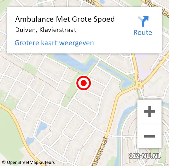 Locatie op kaart van de 112 melding: Ambulance Met Grote Spoed Naar Duiven, Klavierstraat op 18 januari 2021 09:40