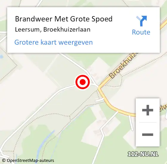 Locatie op kaart van de 112 melding: Brandweer Met Grote Spoed Naar Leersum, Broekhuizerlaan op 18 januari 2021 11:14