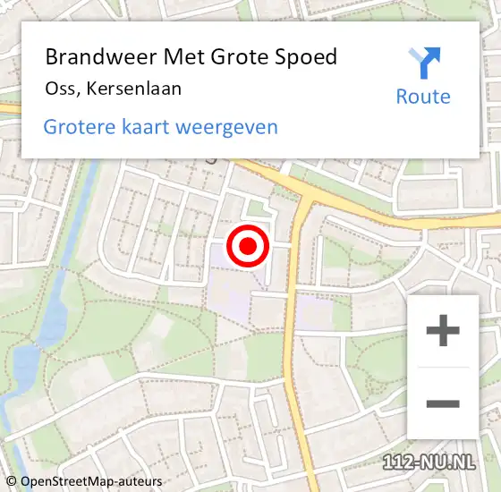 Locatie op kaart van de 112 melding: Brandweer Met Grote Spoed Naar Oss, Kersenlaan op 18 januari 2021 12:24