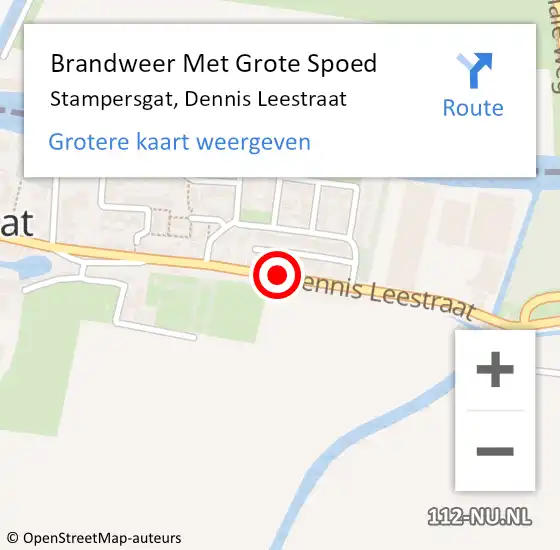 Locatie op kaart van de 112 melding: Brandweer Met Grote Spoed Naar Stampersgat, Dennis Leestraat op 18 januari 2021 13:14