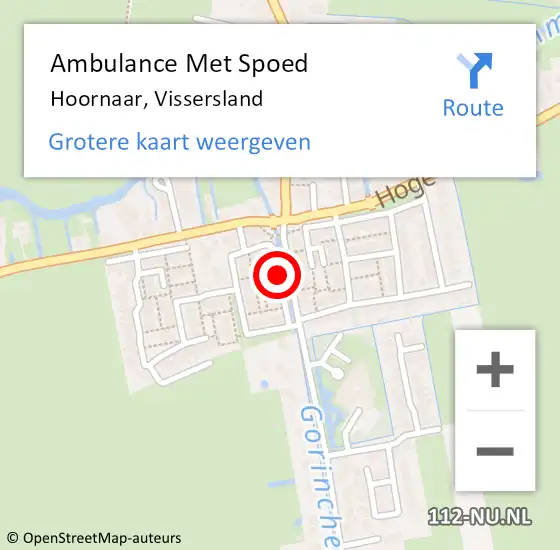 Locatie op kaart van de 112 melding: Ambulance Met Spoed Naar Hoornaar, Vissersland op 18 januari 2021 13:33