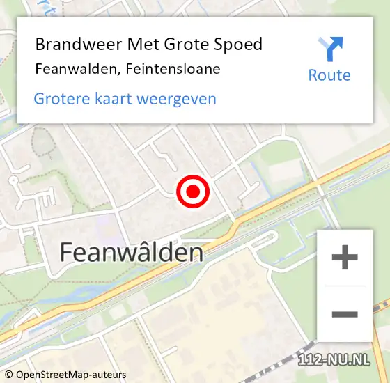 Locatie op kaart van de 112 melding: Brandweer Met Grote Spoed Naar Feanwalden, Feintensloane op 18 januari 2021 13:34