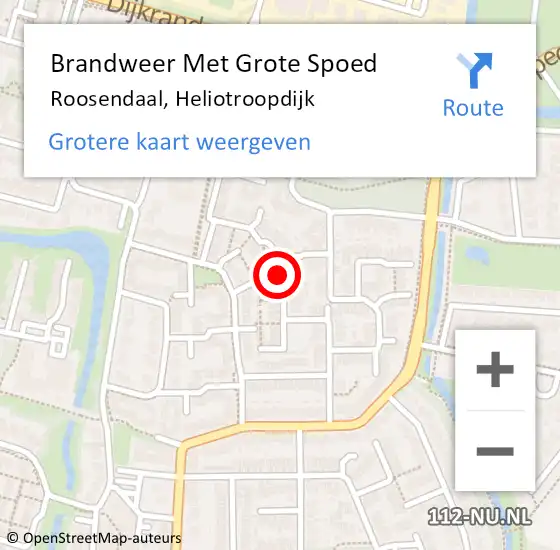 Locatie op kaart van de 112 melding: Brandweer Met Grote Spoed Naar Roosendaal, Heliotroopdijk op 18 januari 2021 15:51