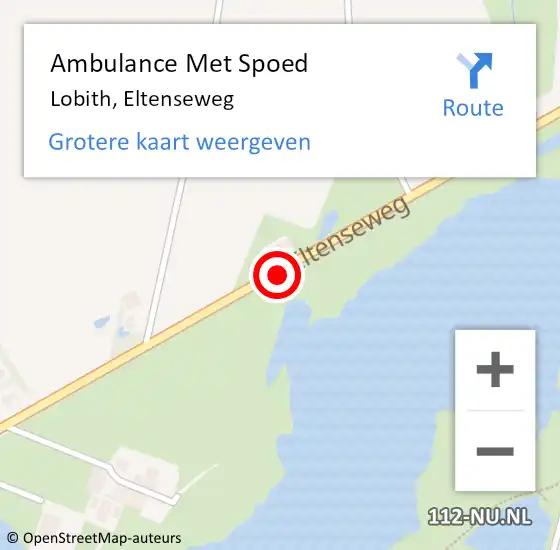 Locatie op kaart van de 112 melding: Ambulance Met Spoed Naar Lobith, Eltenseweg op 18 januari 2021 16:34