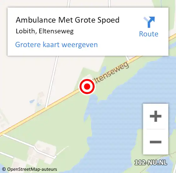 Locatie op kaart van de 112 melding: Ambulance Met Grote Spoed Naar Lobith, Eltenseweg op 18 januari 2021 16:38