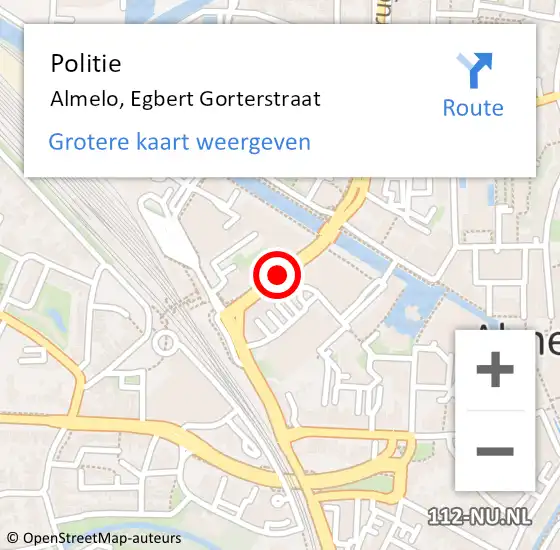 Locatie op kaart van de 112 melding: Politie Almelo, Egbert Gorterstraat op 18 januari 2021 17:28