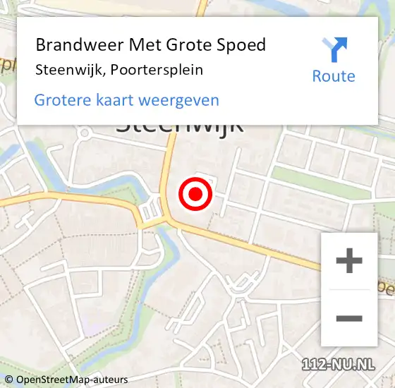 Locatie op kaart van de 112 melding: Brandweer Met Grote Spoed Naar Steenwijk, Poortersplein op 18 januari 2021 17:38