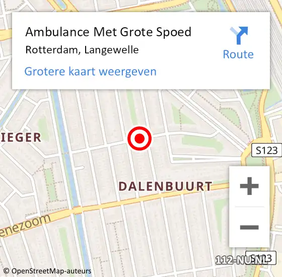 Locatie op kaart van de 112 melding: Ambulance Met Grote Spoed Naar Rotterdam, Langewelle op 18 januari 2021 20:02
