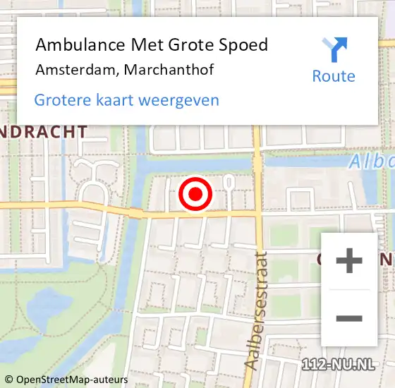 Locatie op kaart van de 112 melding: Ambulance Met Grote Spoed Naar Amsterdam, Marchanthof op 18 januari 2021 23:32