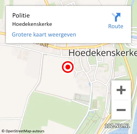 Locatie op kaart van de 112 melding: Politie Hoedekenskerke op 31 mei 2014 02:47