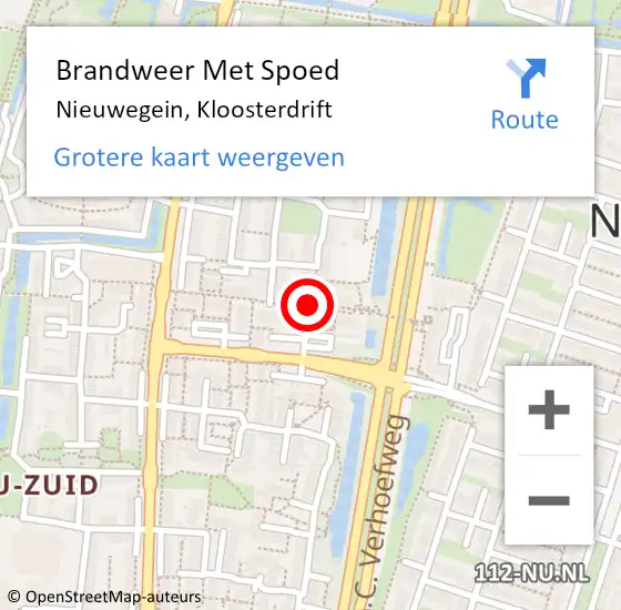 Locatie op kaart van de 112 melding: Brandweer Met Spoed Naar Nieuwegein, Kloosterdrift op 19 januari 2021 01:33