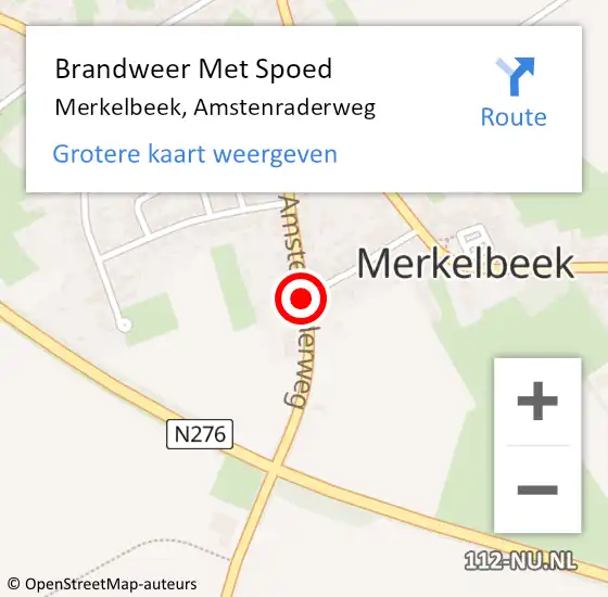 Locatie op kaart van de 112 melding: Brandweer Met Spoed Naar Merkelbeek, Amstenraderweg op 19 januari 2021 06:09