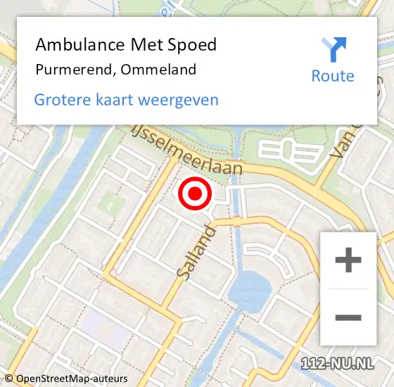 Locatie op kaart van de 112 melding: Ambulance Met Spoed Naar Purmerend, Ommeland op 19 januari 2021 08:38