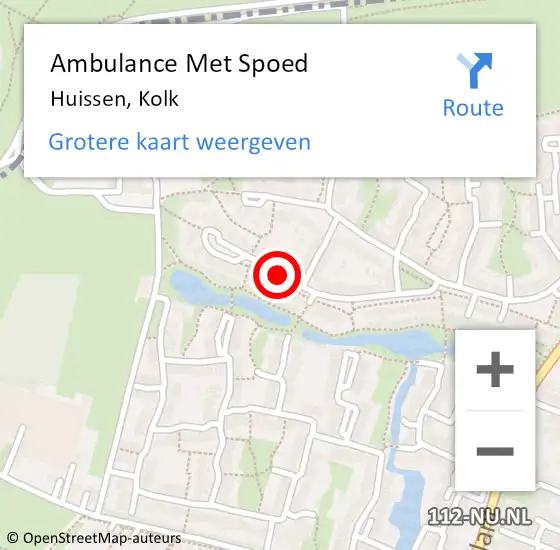 Locatie op kaart van de 112 melding: Ambulance Met Spoed Naar Huissen, Kolk op 19 januari 2021 10:59